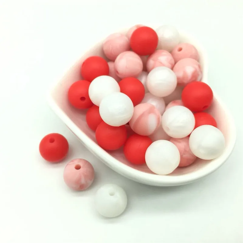 40 PCS12MM красный металлик микс бусины детская пустышка на цепочке с прищепкой Цепи