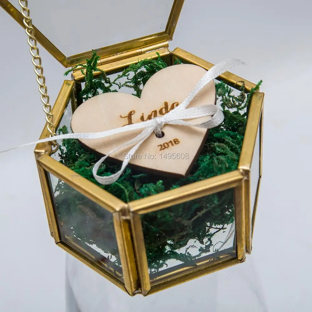 Геометрическая прозрачная стеклянная шкатулка для ювелирных изделий держатель