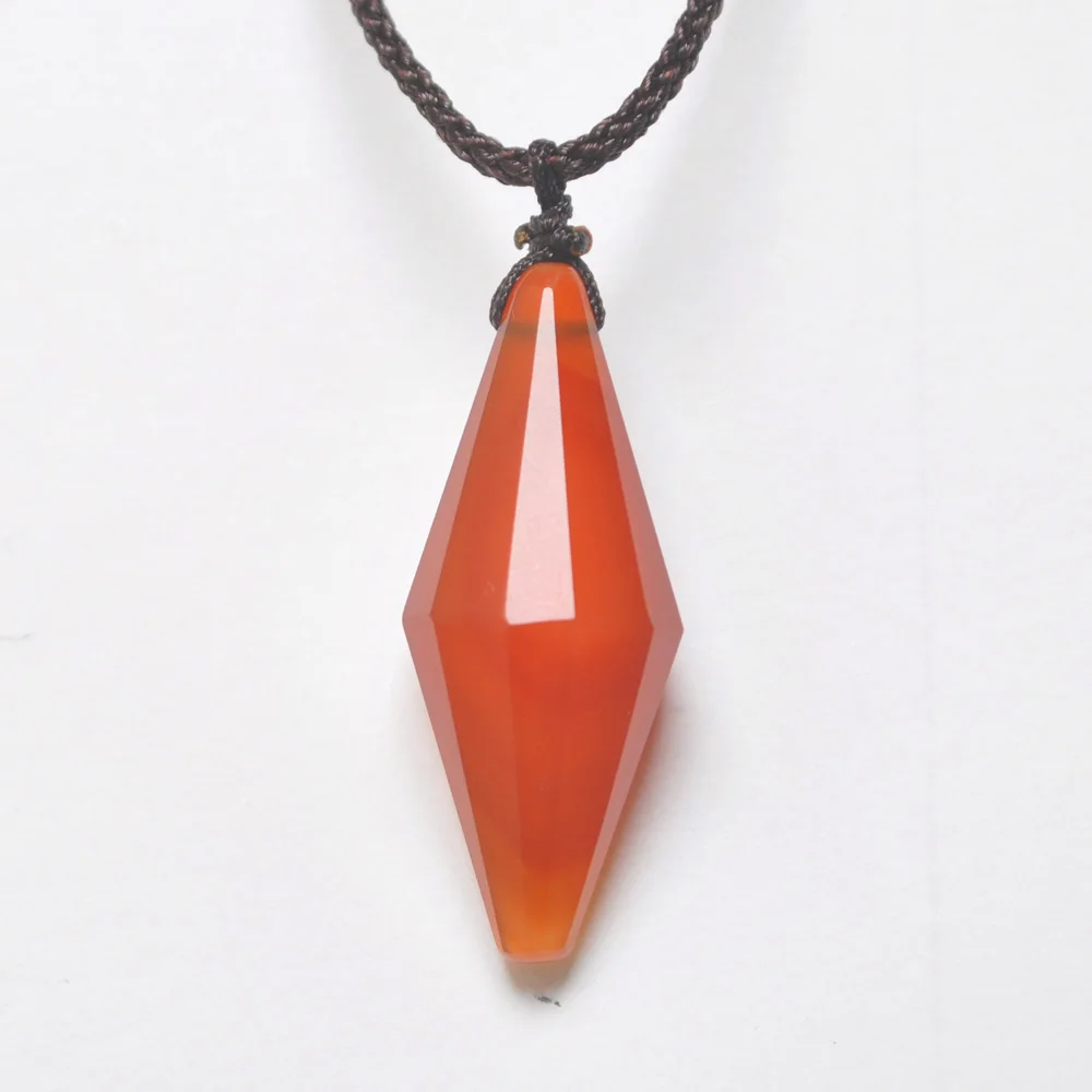 Ожерелье из нейлоновой оплетки с оранжевым сердоликом 1 шт. F421|necklace jewelry|braided