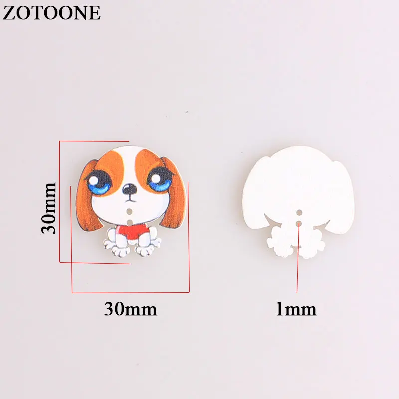 ZOTOONE с двумя отверстиями рисунком собаки для скрапбукинга рукоделия деревянные