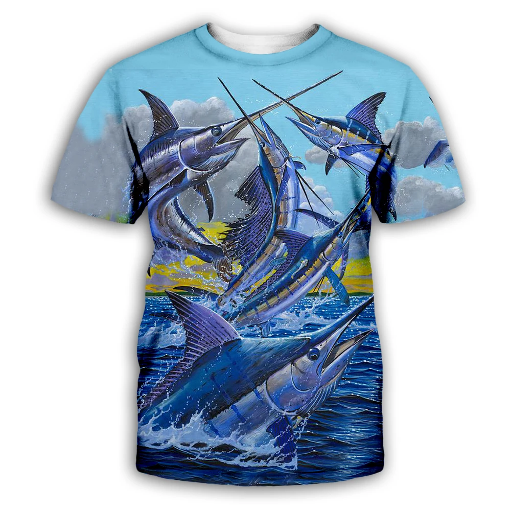 

Newest Deep Sea Fish 3D T Shirt Men Summer Top Tee Hipster Harajuku Casual Mens Top Cool Unisex Ferocious Fish T Shirt FIS0011