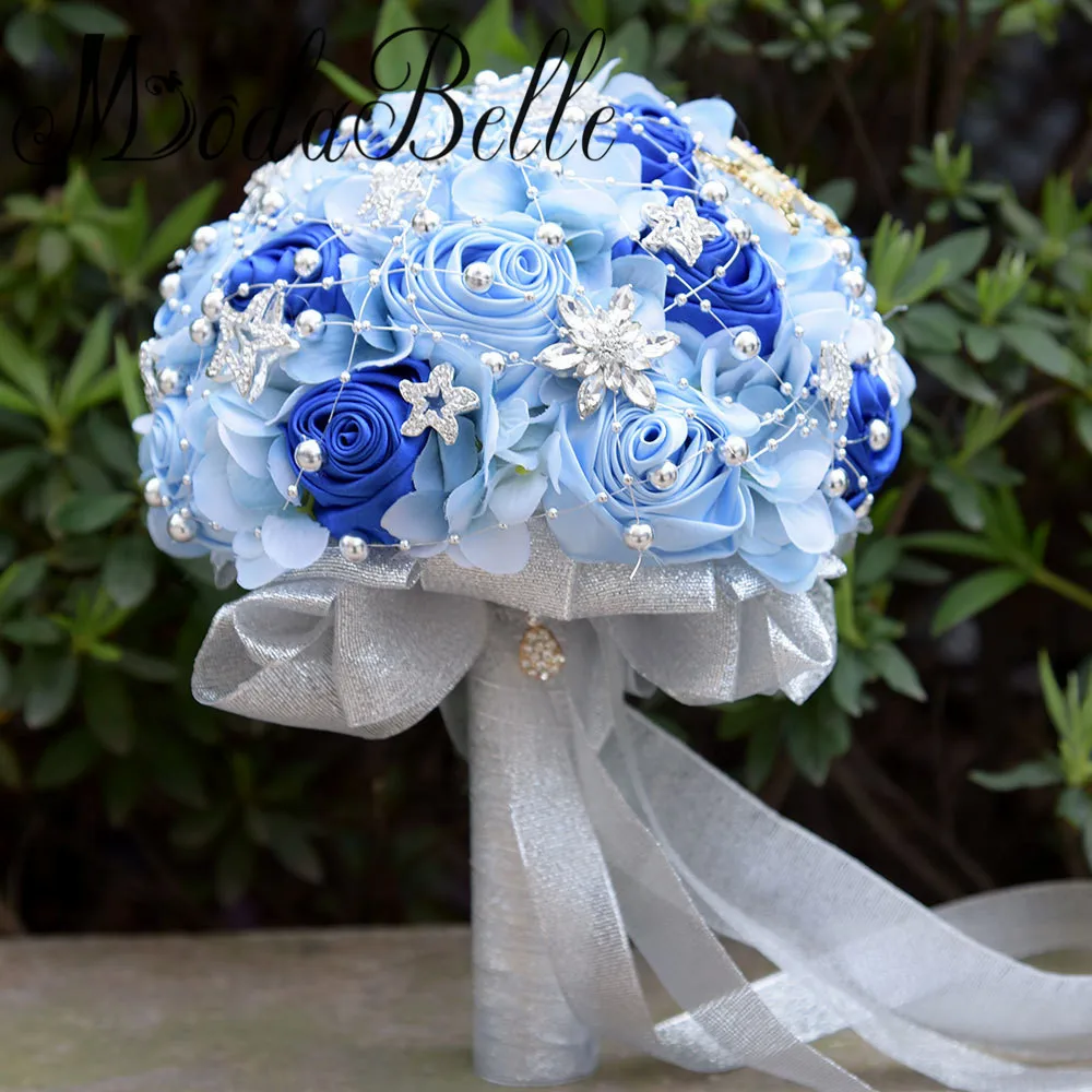 Свадебные букеты Modabelle 7 цветов свадебные с кристаллами Королевского синего