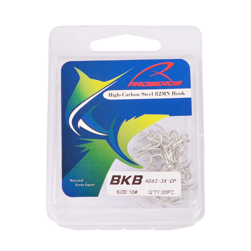 New 20pc/box BKB Super Strong Treble Hooks Blood Tank Hook With Barbed Anchor Fishing | Спорт и развлечения