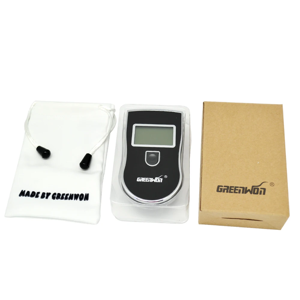 Лидер продаж 2019 цифровой алкотестер с синим ЖК дисплеем и 5 мундштуками