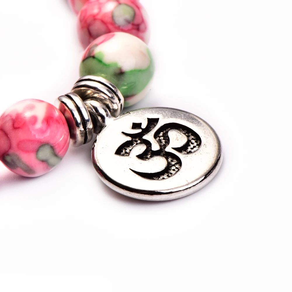 Браслет из натурального камня для йоги 8 мм|Плетеные браслеты| |