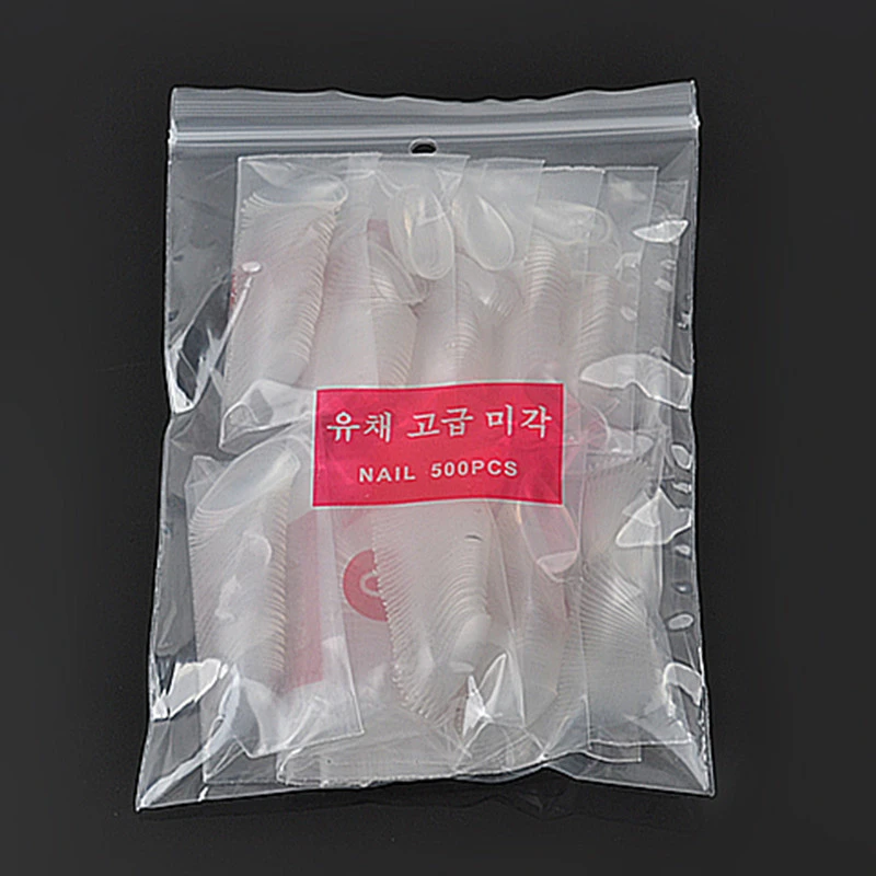 120 pcs Clear Perforate Full Cover Sharp Water Drop Acrylic Fake Nail | Красота и здоровье