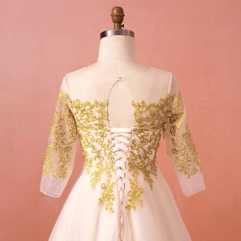 Платье размера плюс светильник цвета шампанского с прозрачной горловиной