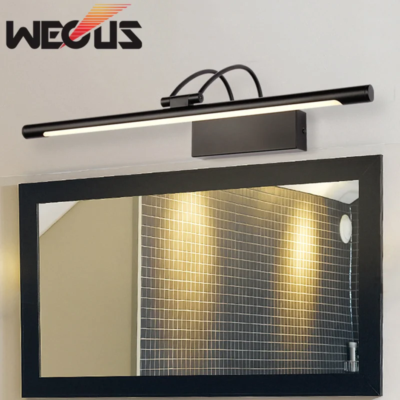 

America black bathroom light, dressing room makeup lamp, wandlamp apliques de pared 55cm 12W