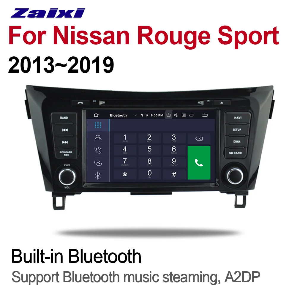 ZaiXi 2 Din Автомобильный мультимедийный плеер Android 9 авто радио для Nissan Rouge Sport 2013 ~ 2019