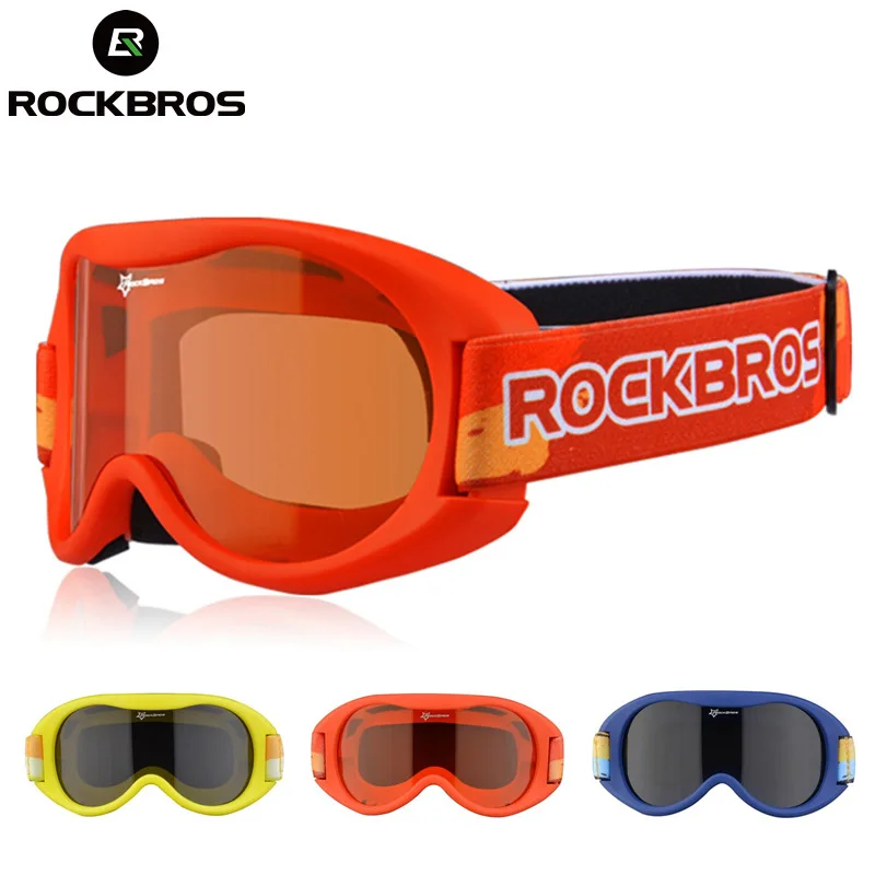 ROCKBROS, детские лыжные очки, противотуманные лыжные очки, двойные очки для сноубординга, PC линзы, TPU, УФ-оправа, очки для взрослых