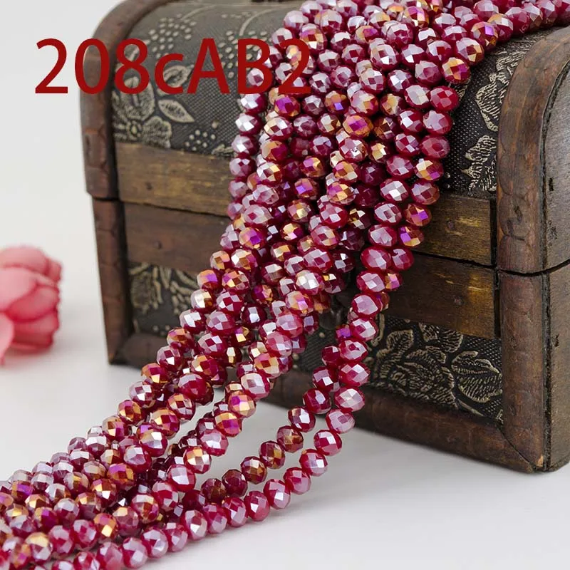 KAMTOP 5A qaulity!! 6 мм 95 шт./лот двухконусные хрустальные бусины ограненные круглые стеклянные бусины