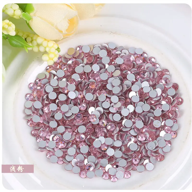 MIX SIZE SS3-SS34 Pink Color Rhinestone for Nail Art  Flat Back Non Hotfix Glue on Nail Art Rhinestones DIY Jewelry Accessories