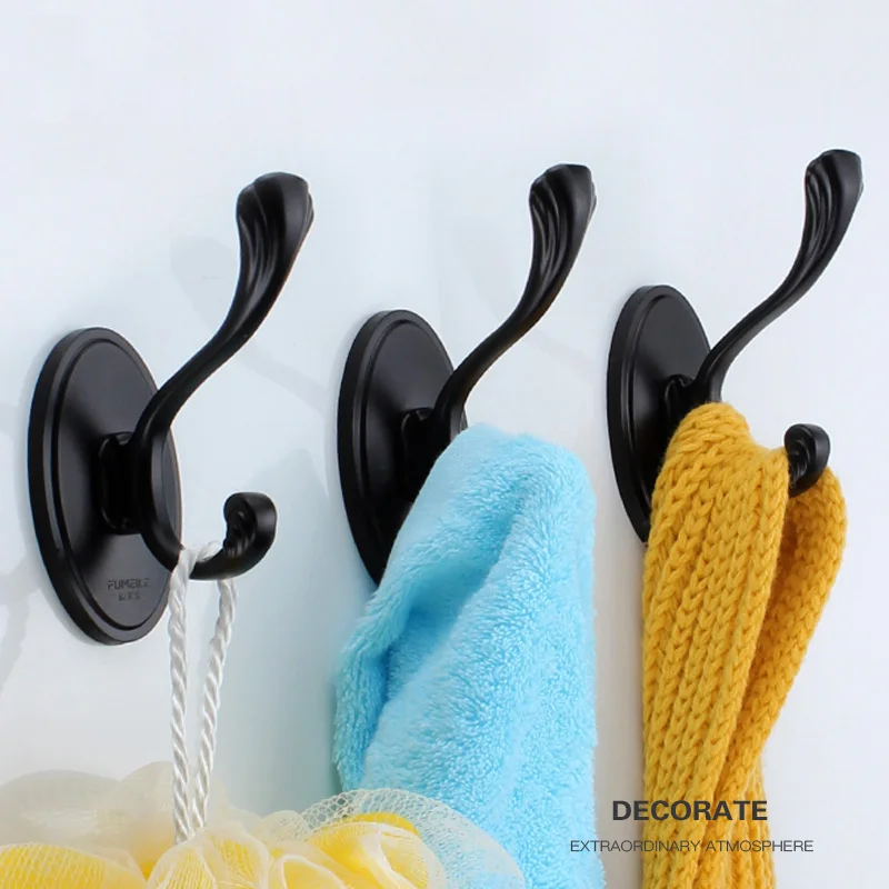 

[Clothes& hats hook]Creative black simple American wall coat hook single hook porch living room bedroom bathroom coat hook