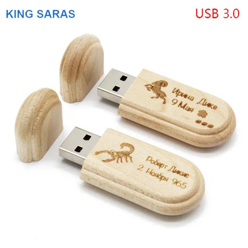 Король SARAS usb3.0 клена+ коробка usb флеш-накопитель 4 GB/8 GB/16 GB/32 GB/клен photogrephy Деревянный Гравировка логотипа лучший подарок