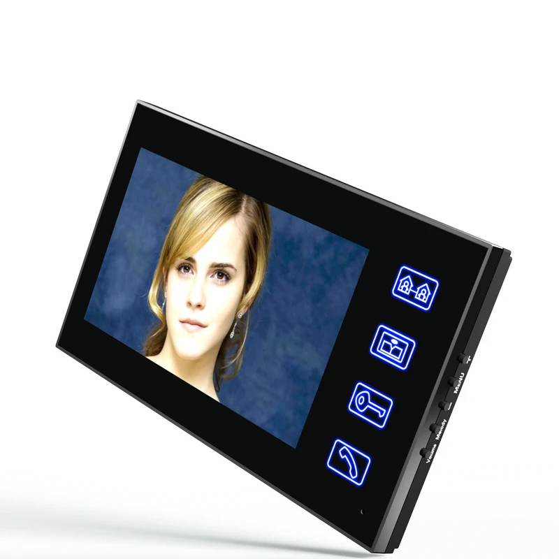 

SmartYIBA 7 Inch Monitor Wired Video Door Phone Doorbell Entry Intercom KIT Fingerprint RFID Password with 2 monitor