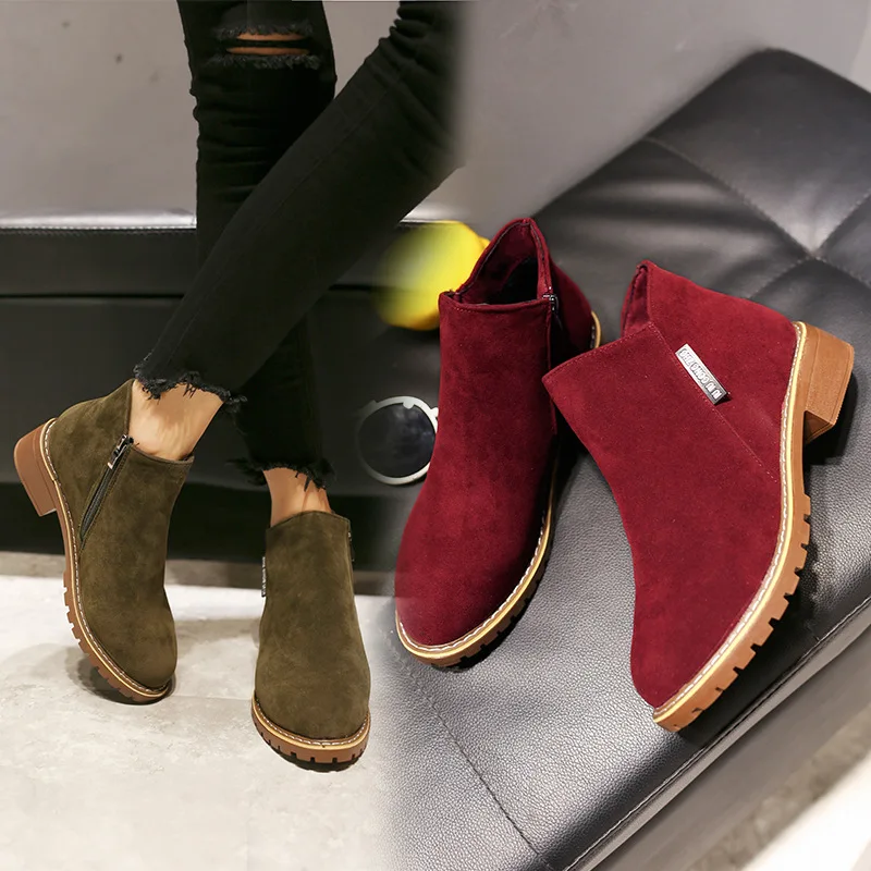 Новинка Botas Mujer Модные женские ботинки на квадратном каблуке и платформе Zapatos