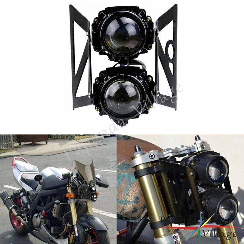 Papanda двойной спортивный фонарь для мотоцикла проектор с креплением Honda Yamaha Kawasaki| |