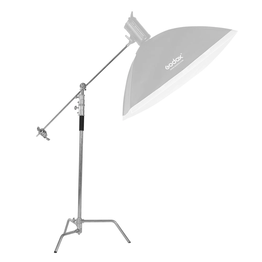 

C Stand Metal Max Height 130"/330cm Adjustable Reflector Stand with 50"/128cm Holding Arm and 2 Pieces Grip Head for Stuido