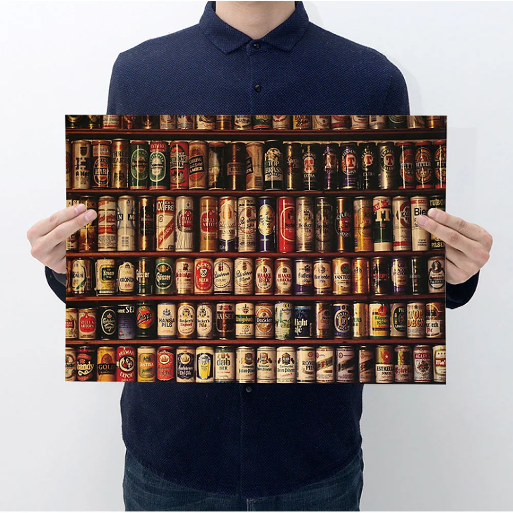 1 шт. креативная серия пивных бутылок плакат декоративной живописи винтажная