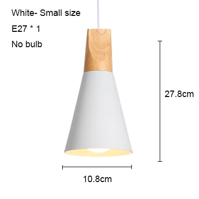 White 108mm no bulb Светодиодный подвесной светильник s современный подвесной светильник для столовой деревянный скандинавский светильник красочный подвесной светильник для ресторана кофе спальни E27 светодиодный светильник - Цвет корпуса: White 108mm no bulb