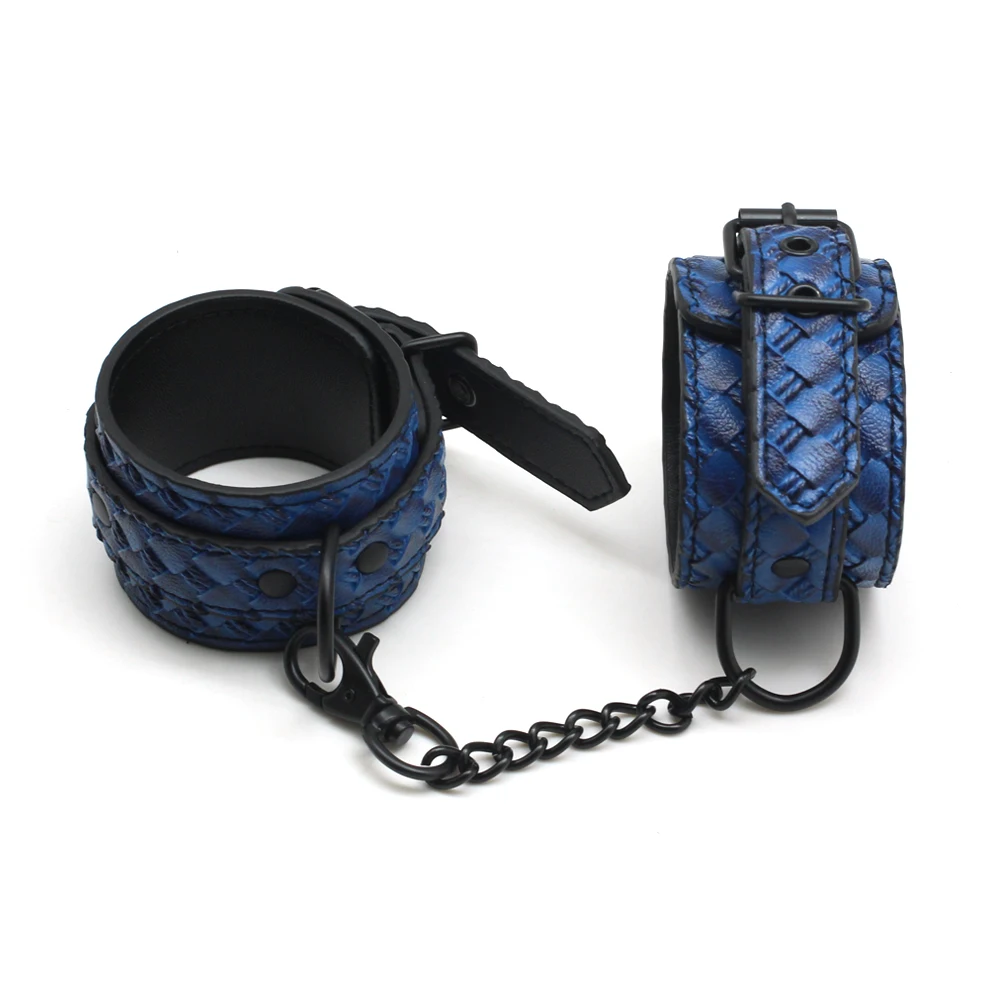 Smspade сексуальные Имитационные тканые наручники из искусственной кожи