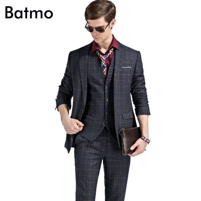 2017 высококачественные клетчатые свадебные костюмы для мужчин блейзер свадебное