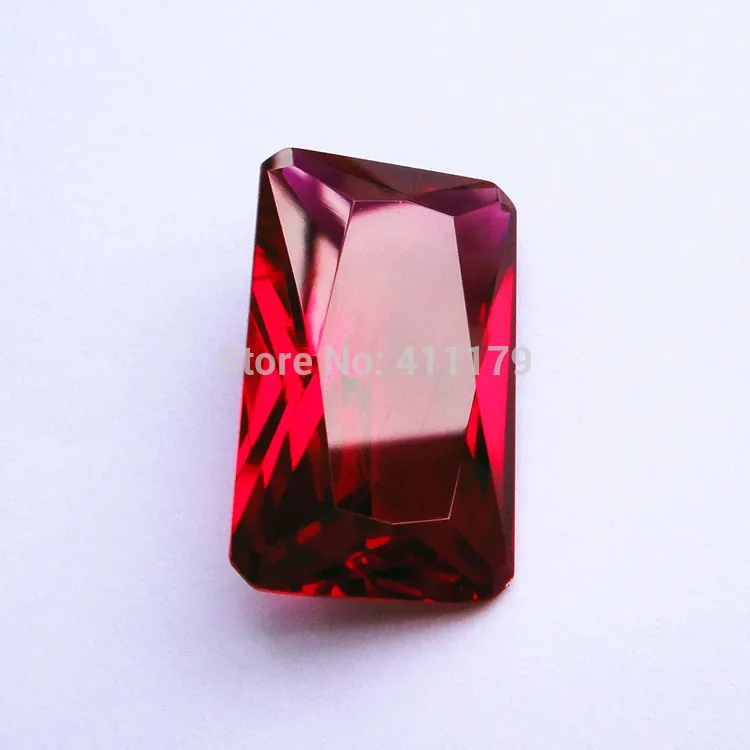 Красная основа Прямоугольная форма граненые розовые красные камни корунд сделай