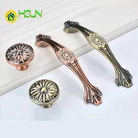 2pcs wardrobe door handle classical spike edge modern simple cabinet drawer red bronze single hole round handle