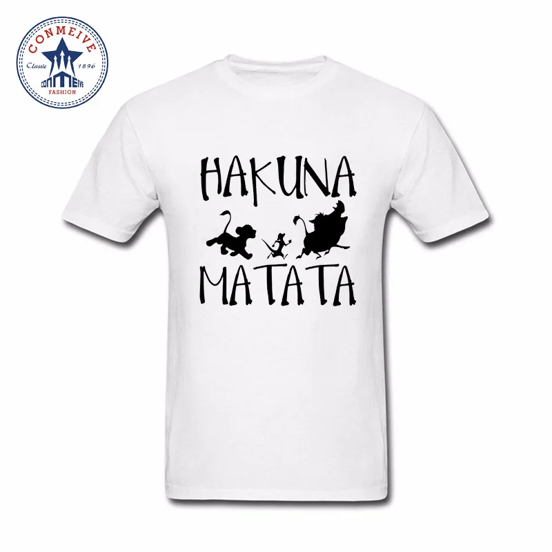 Высококачественные летние хлопковые футболки HAKUNA MATATA мужские с коротким рукавом