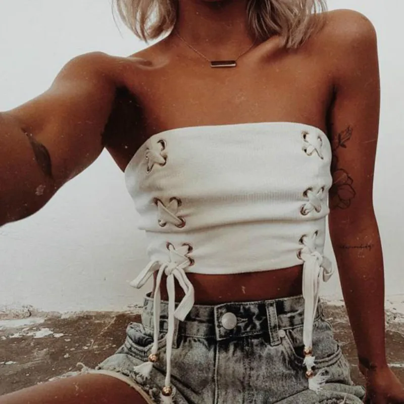2018 г. пикантные женские Sexy бретелек Растениеводство Топ белый жилет Bralette рубашка