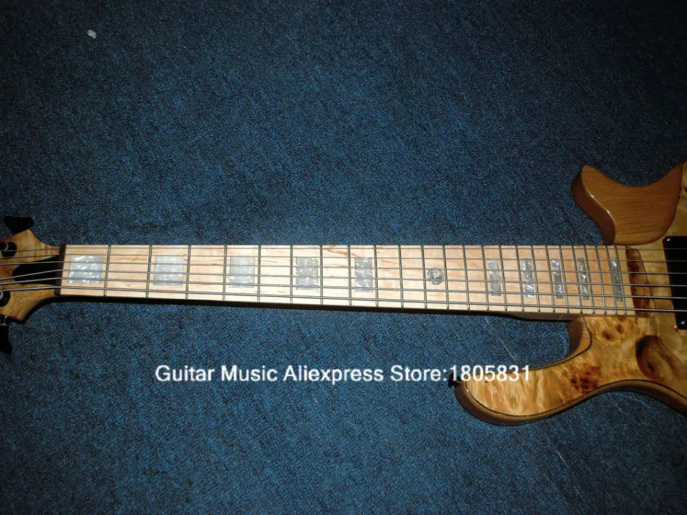 Новое поступление 6 струнный Деревянный электрический бас цельный шейный с