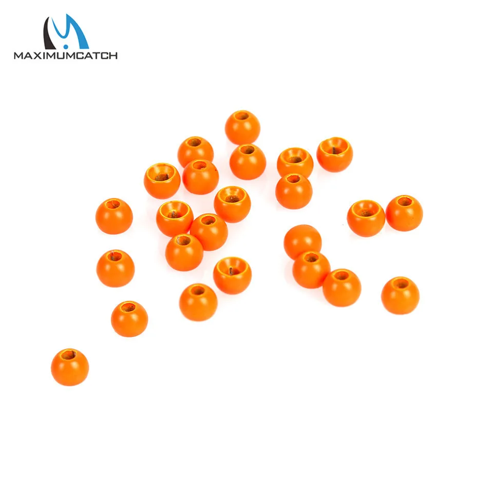Fluo Orange 25pcs Maximumcatch Nymph мухобойные шарики 25 штук 4,6 мм вольфрамовые мухобойные шарики материал для завязывания мух - Цвет: Fluo Orange 25pcs