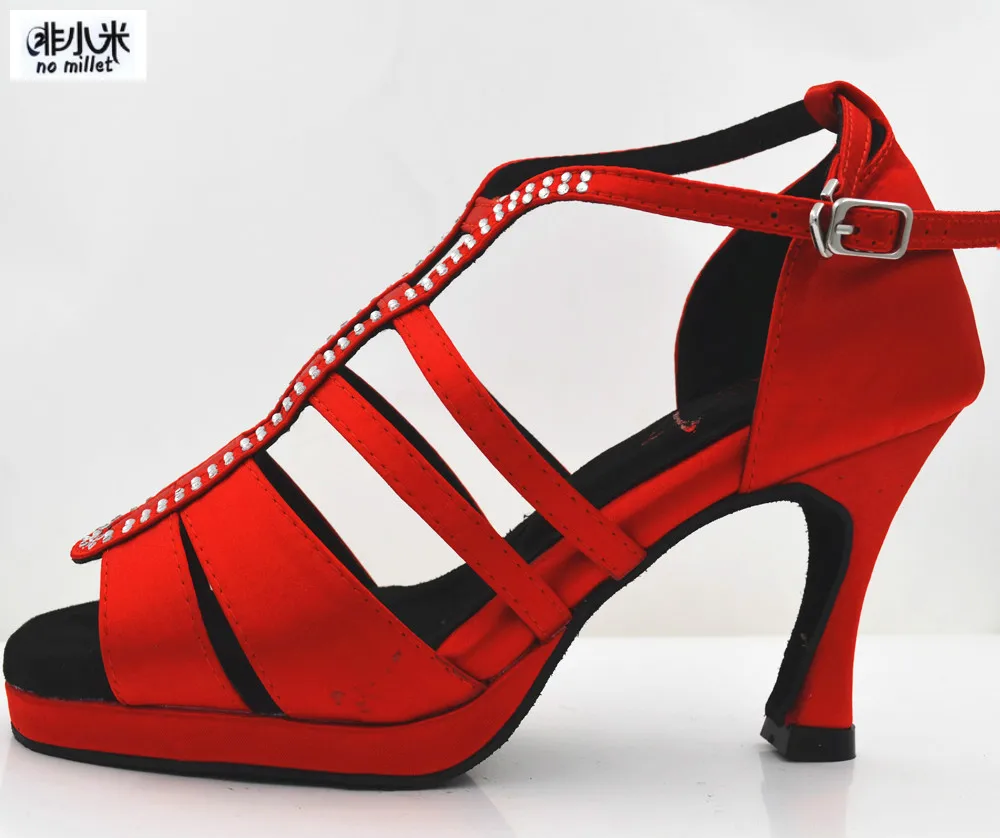 ESdance Women Latin Dance Shoes 9.5cm Dancing Shoe Red Waterproof Platform Ladies Ballroom | Спорт и развлечения