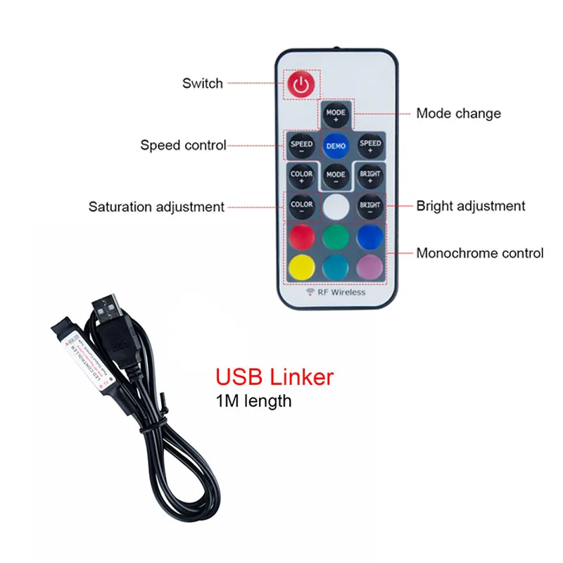 Гибкая светодиодная лента RGB с питанием от USB 5 в постоянного тока Адресуемая