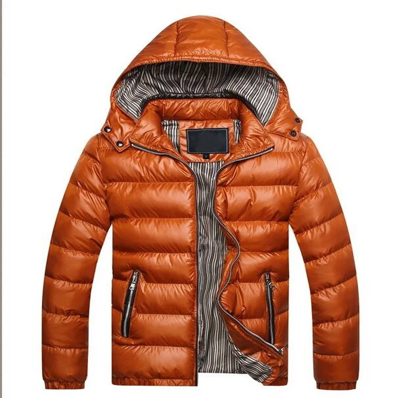 Fashion Parkas Men Russia Hot Winter Jackets Men Glossy Parkas Men Padded Coats Thick Cotton Outwear Asia Size M-5XL