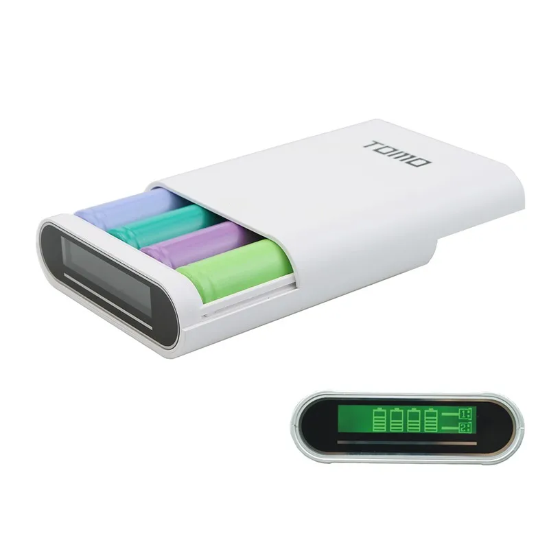 Зарядное устройство TOMO T4 18650 зарядное 2 порта Usb 5V2A зарядка для 4 шт. литиевых