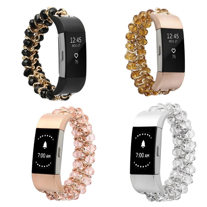 Браслет с бусинами для Fitbit Charge 2 браслет сменный ремешок часов 4 цветов|Ремешки