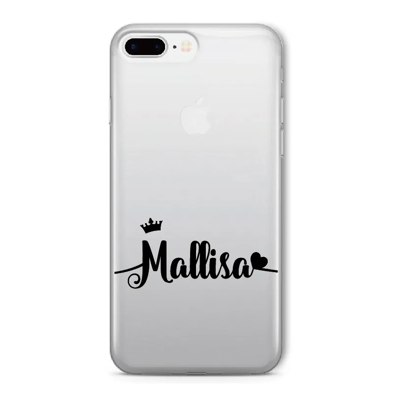 6-Black Text Для iPhone 6 6S XS Max 7 7Plus 8 8Plus 5X11 Pro Max XR персонализированное имя Любовь Корона Единорог Мягкий Прозрачный чехол для телефона - Цвет: 6-Black Text