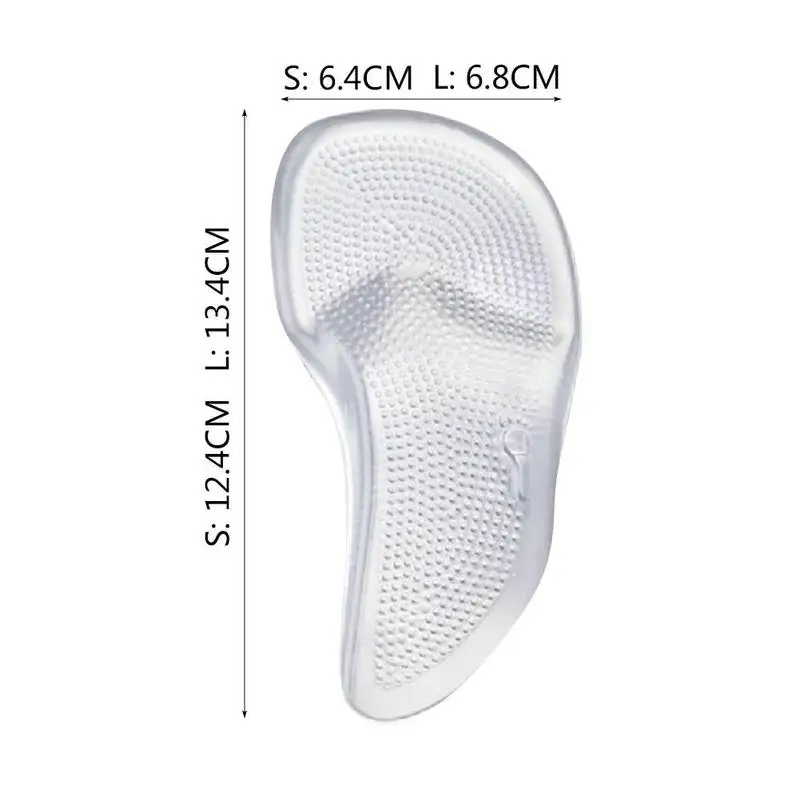 1pairs Silicone Gel High Heel Arch Support Insoles Cushion Shoe Insole Orthopedic Orthoses Foot Plane Correct Shock-absorber