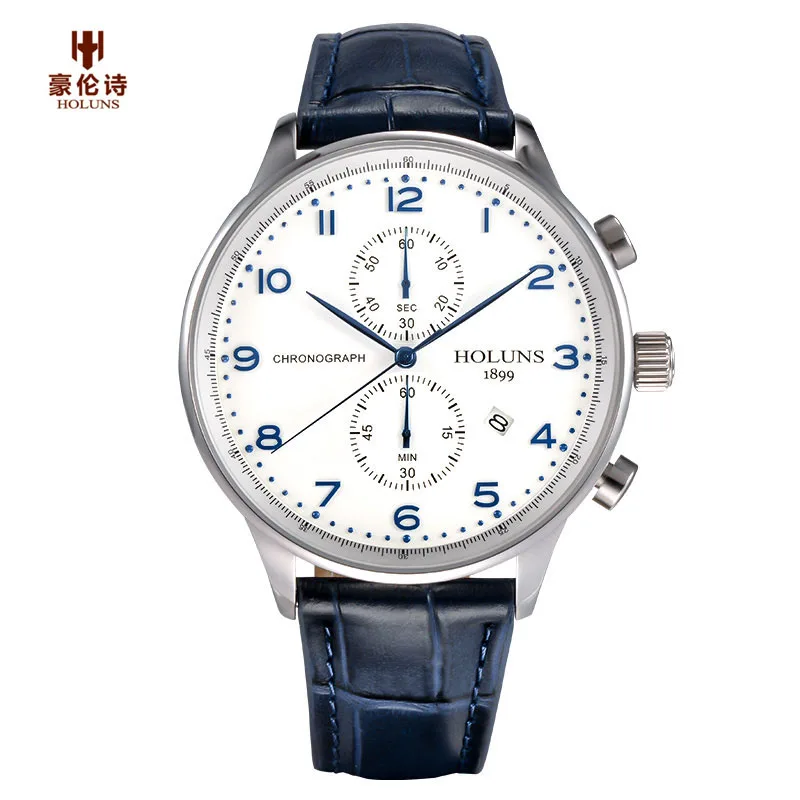 HOLUNS лучший бренд класса люкс Для мужчин часы Водонепроницаемый наручные Дата