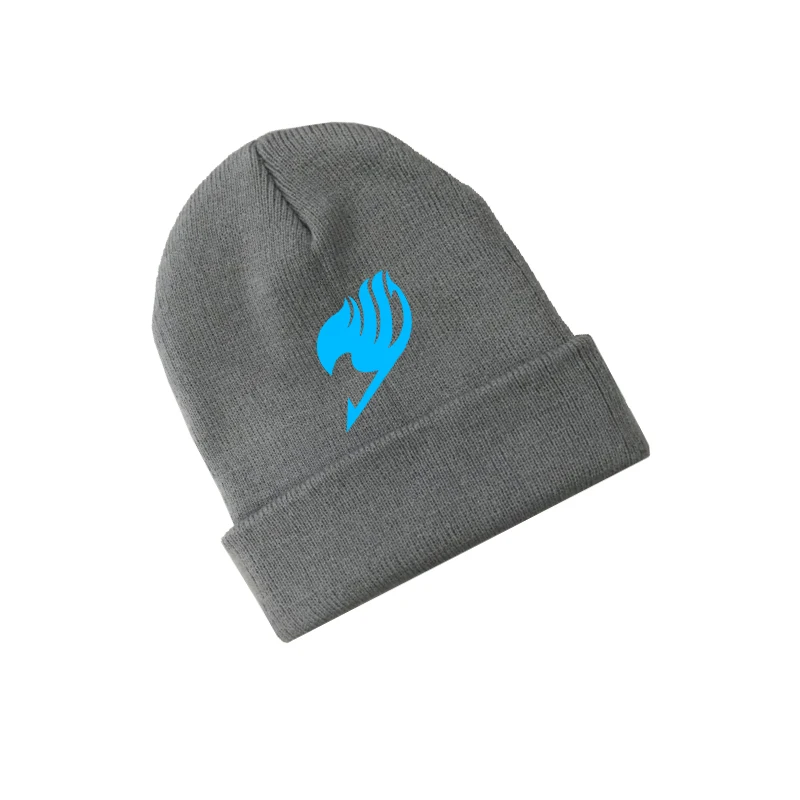 Gray Noctilucence Мода унисекс аниме Фея хвост светящаяся Гильдия Beanie ХЛОПОК Вязаные Лыжные Лыжная шапочка зимняя шапка для косплея теплая девочка подарок на день Святого Валентина - Цвет: Gray Noctilucence