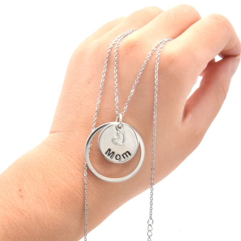 Серебряный Камень Мама Бабушка Персонализированные Цепочки и Ожерелья Подвеска
