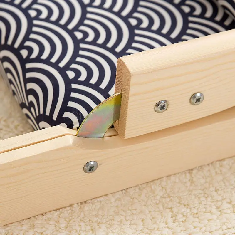 Японский стул для татами подушки табурет из цельного дерева задний складной