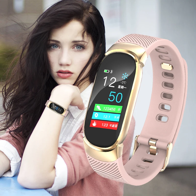 Женские Смарт часы для женщин мониторинг кровяного давления IP67