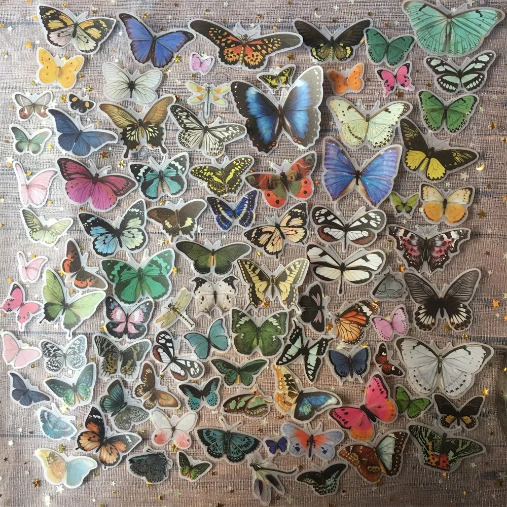 80 штук упак. бабочки высечки Vellum бумажные наклейки для DIY