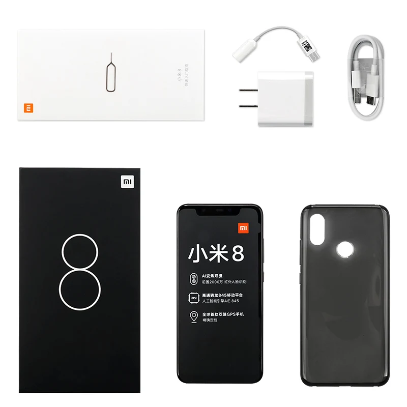 Оригинальный телефон Xiao mi 8 64GB Snapdragon 845 Octa Core 6 21 &quot2248x1080 P двойная задняя камера