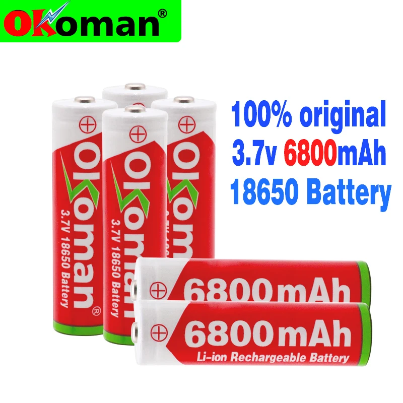 1 20 шт 100% Новинка 18650 батарея литий ионная аккумуляторная 6800 мАч красный корпус
