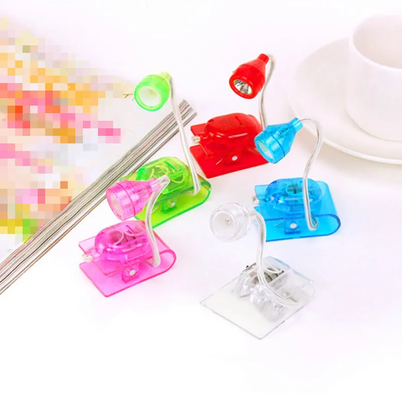 

2018 10pcs/lot New Novelty Led Mini Desk Lamp Toy With Clips Colorful Luminous Nightlight Light Up Birthday Gifts For Children