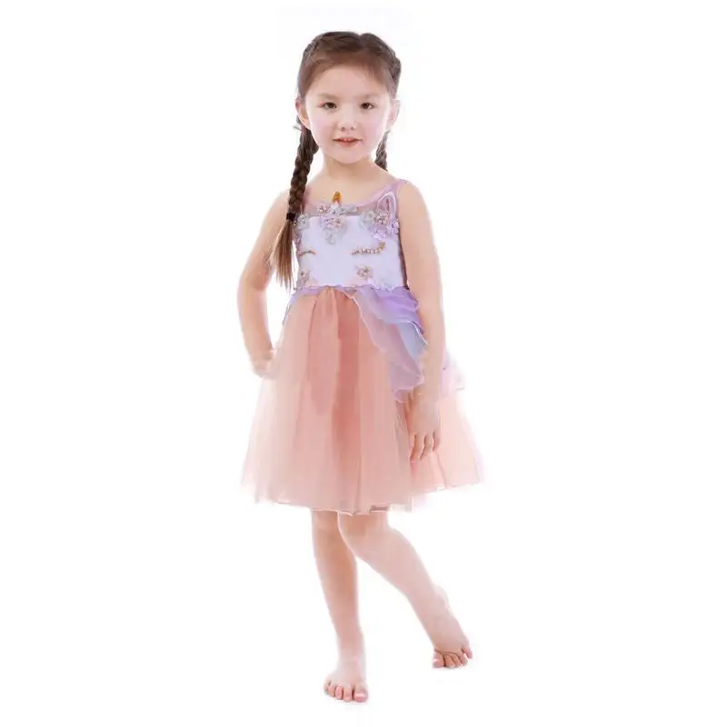 

NEW! 2018 Girls unicorn Embroidered princess dress dress , Birthday party dress , Flowers BABY dress , 5pcs/lot HLX01