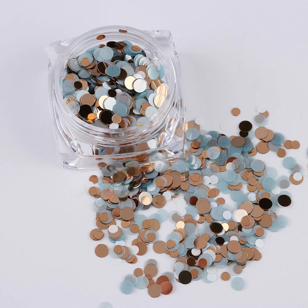 1 коробка смешанные размеры круглой формы блестки для нейл Арта (искусство
